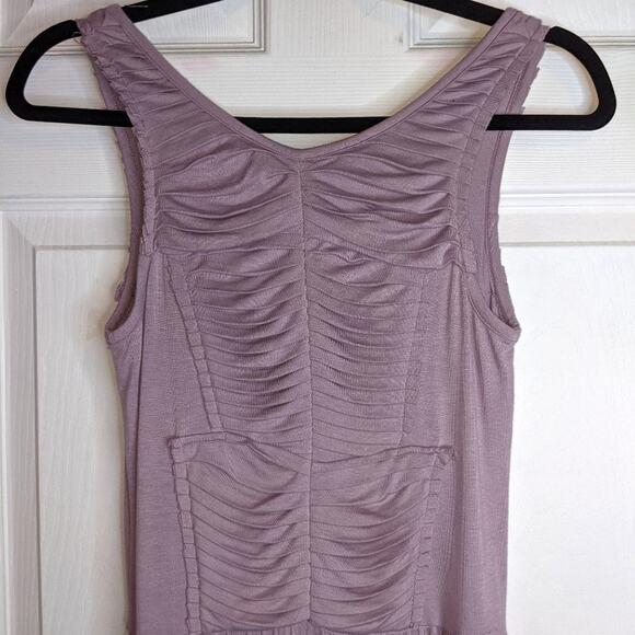 Kensie Purple Lavender Ruched Shirred Bodice Front Zipper Dress XS - Picture 10 of 15